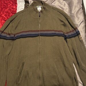 The North Face Men's Olive Green Striped Sweater